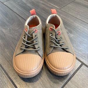 Toddler Casual Canvas Sneakers in Olive Green and Tan